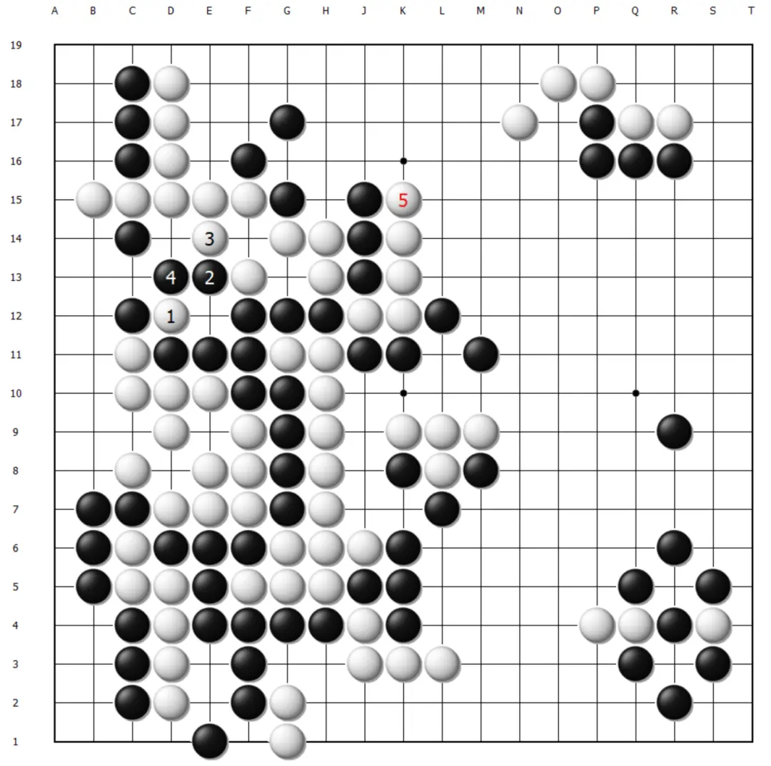 白棋将难以, 目负, 手靠出的手